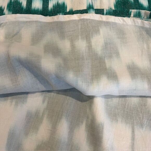 Vineyard Vines Fit and Flare Ikat Green and White Linen Look Cotton Dress Size 2 - Picture 6 of 12